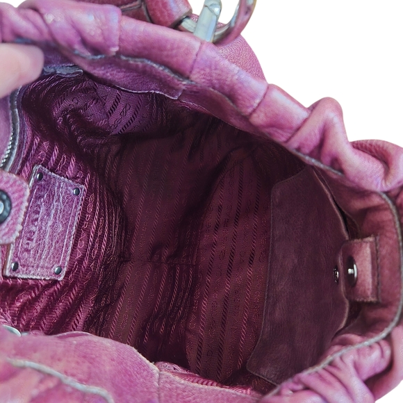 Prada Women's Burgundy Leather Bag - Picture 4 of 7